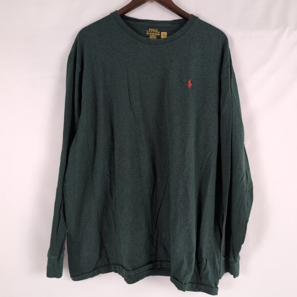 Polo Ralph Lauren Men's Green Long Sleeve Shirt Maroon Pony, XXL - Picture 1 of 7